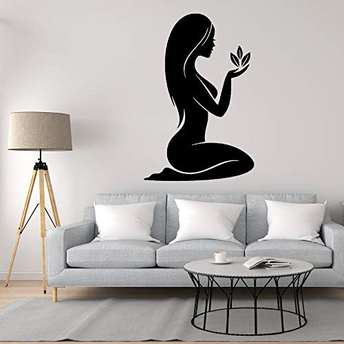 Zdklfm69 WandSticker Wandtattoos Relaxing Spa Lady Wall Art Spa Business Sticker Home Schlafzimmer und Salon Kunst Dekoration 84x124cm von Zdklfm69