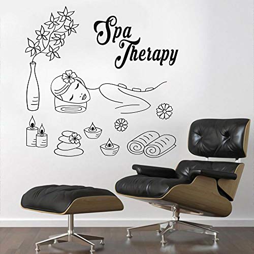 Zdklfm69 WandSticker Wandtattoos Spa-Therapie mit Kerzen und Stein-Wandbild-Kunst-Aufkleber Spa-Massageraum-Dekoration abnehmbar 130x114cm von Zdklfm69