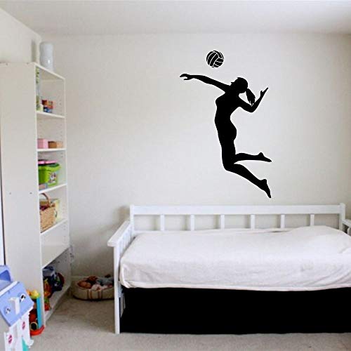 Zdklfm69 WandSticker Wandtattoos Volleyball Mädchen Aufkleber Wandkunst Volleyball Sport für Zuhause und Volleyballplatz Dekoration 57x89cm von Zdklfm69