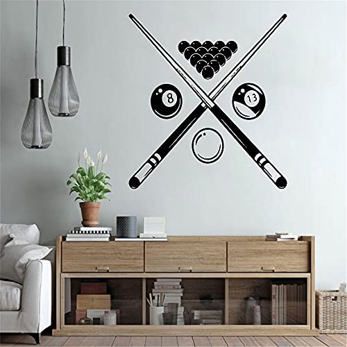 Zdklfm69 Wandtattoo Wandaufkleber Wandsticker DIY Billard Wall Art Decals Für Kinderzimmer Wandbild Für Wohnzimmer Vinyl Billard Wohnzimmer Tapete 114x126cm von Zdklfm69