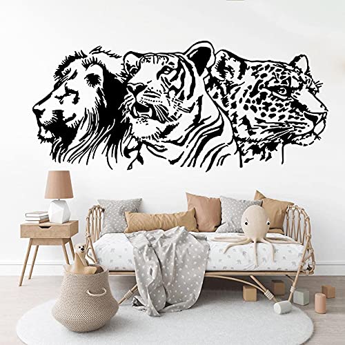 Zdklfm69 Wandtattoo Wandaufkleber Wandsticker Große Löwe Tiger Leopard Kinderzimmer Schlafzimmer Afrika Tier Zoo Wildlife Spielzimmer Vinyl Wohnkultur 113x50cm von Zdklfm69