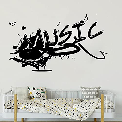 Zdklfm69 Wandtattoo Wandaufkleber Wandsticker Musik Schallplatte Jazz Rock DJ Wohnzimmer Spiel Musiknote Spielzimmer Kinderzimmer Vinyl Dekor 160x92cm von Zdklfm69