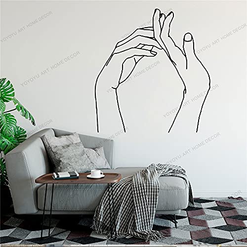 Zdklfm69 Wandtattoos Wandaufkleber Paar Hand in Hand Strichzeichnung Kunst für Wohnkultur Wohnzimmer Mode Valentines Mural 84x90cm von Zdklfm69