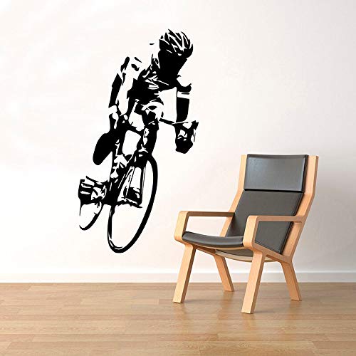 Zdklfm69 Wandtattoos Wandaufkleber Radfahrer Radrennen Sportraum Interieur Wohnkultur Vinyl für Kinderzimmer Jungen Schlafzimmer Dekor 105x57cm von Zdklfm69