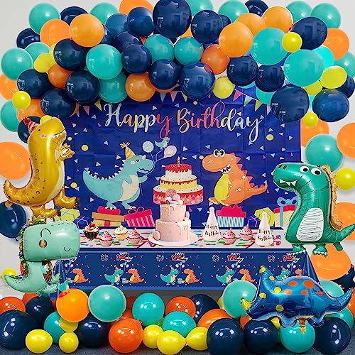 ZeKioen 120 Stück Geburtstag Dinosaurier Dekoration,Happy Birthday Party Dino Luftballons Dinosaurier Geburtstag Party Geburtstagsdeko Jungen Deko von ZeKioen