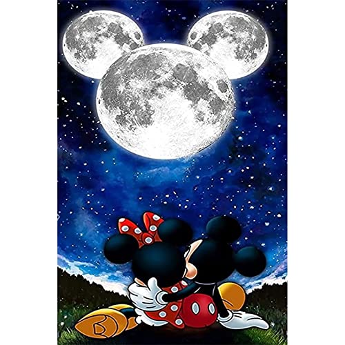 ZeYou Diamond Painting, Mickey Diamond Painting Mouse, 5D Minnie Diamond Painting Erwachsene Kinder DIY Full Diamant Malen nach Zahle, Cartoon Anime Diamond Painting Kinder Madchen Junge 30 x 40cm von ZeYou