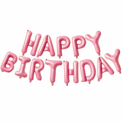 Baby Pink Happy Birthday Banner Folienballon 2m von Zebra Balloons