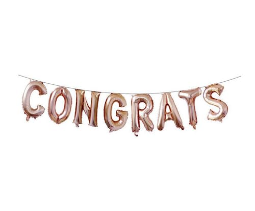 Folienballon-Banner, Aufschrift "Congrats", 1 m, Roségold von Zebra Balloons