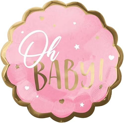 Oh Baby Pink Folienballon, 50 cm (2 Stück) von Zebra Balloons