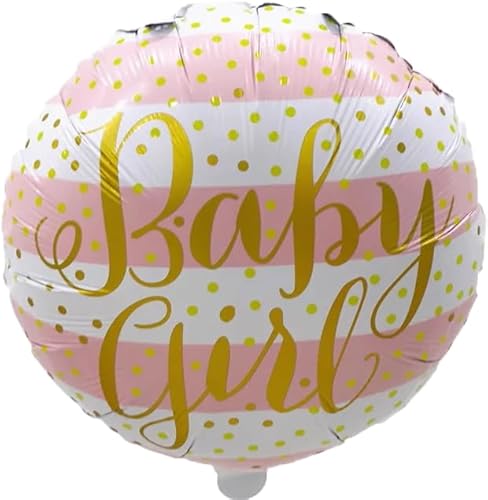 Rosa Streifen Baby Mädchen Folienballon, 45 cm von Zebra Balloons