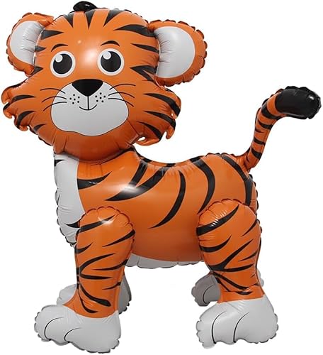 Tiger 3D-Folienballon, 55 cm, 2 Stück von Zebra Balloons