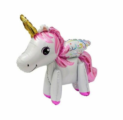 Weiße Flügel Einhorn stehender Folienballon, 55 cm von Zebra Balloons