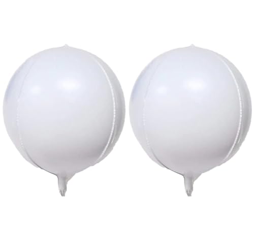 Weißer 4D-Folienballon, 55 cm (2 Stück) von Zebra Balloons