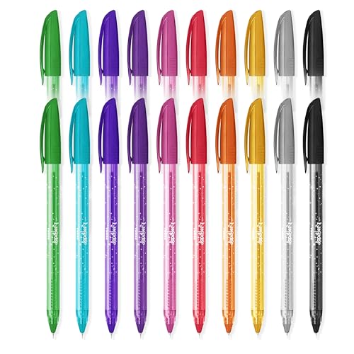 Zebra Doodler'z Stick Gliiter Kugelschreiber, 1,0 mm, Glitzerfarben, 10 Farben, 20 Stück von Zebra