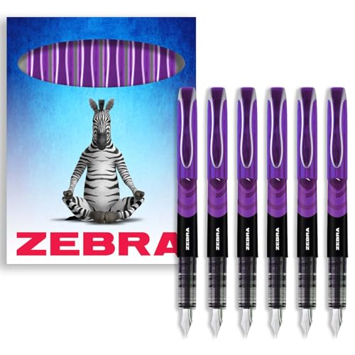 Zebra Fuente – Einweg-Füllfederhalter, lila Tinte, 6 Stück von Zebra Pen