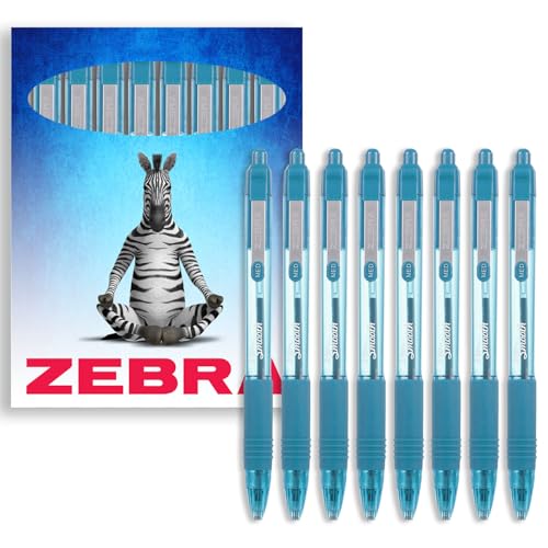 Zebra Z-Grip Kugelschreiber, einziehbar, 1,0 mm Spitze, hellblau, 8 Stück von Zebra Pen