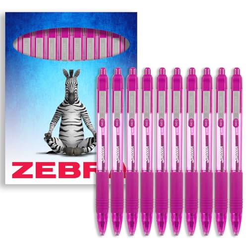 Zebra Z-Grip Smooth Kugelschreiber, 1,0 mm, rosa Tinte und Schaft, 10 Stück, in Zebra-Kartonverpackung von Zebra