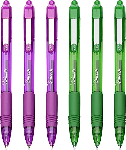 Zebra Z-Grip Smooth Kugelschreiber, einziehbar, 3 x Grün, 3 x Violett von Zebra Pen