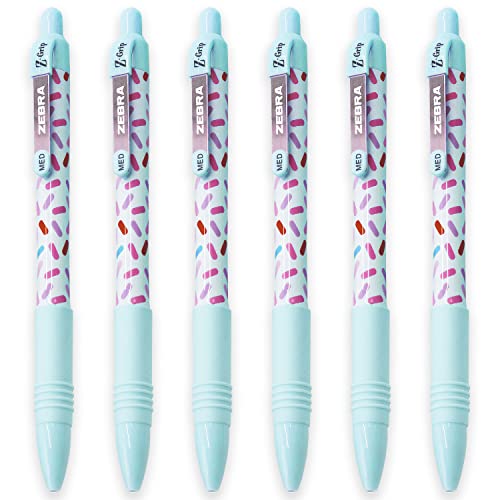 Zebra Z-Grip Smooth Kugelschreiber, einziehbar, 6 St ck, schwarze Tinte, Sweetie Blue Barrel Design von Zebra Pen