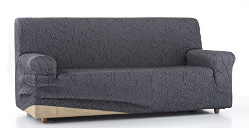 Zebra Textil Estoralis | Alexia | Sofabezug im modernen Design | Elastischer Jacquardstoff | Grau | Für 3-Sitzer-Sofa von 170 bis 220 cm. | Sofaschutz | Anpassbar an alle Arten von Sesseln von Zebra Textil