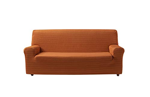 Zebra Textil Estoralis | Vega Sofabezug im modernen Design | Elastischer Jacquardstoff | Orange | Für 2-Sitzer-Sofa von 120 bis 170 cm. | Sofaschutz | Anpassbar an alle Arten von Sesseln von Zebra Technologies