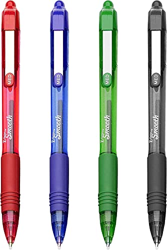 Zebra Z-Grip Smooth Kugelschreiber, einziehbar, Schwarz, Blau, Rot und Grün, 4 Stück von zebra pen