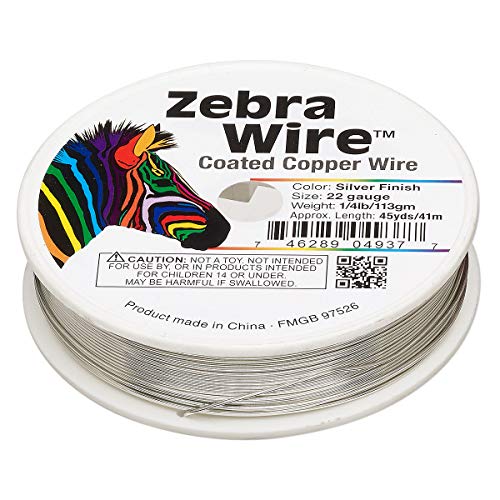 Zebra Wire Rundes silberfarbenes Kupfer, 22 Gauge, APX, 45 Meter, 1/1,8 kg Spule von Zebra Wire