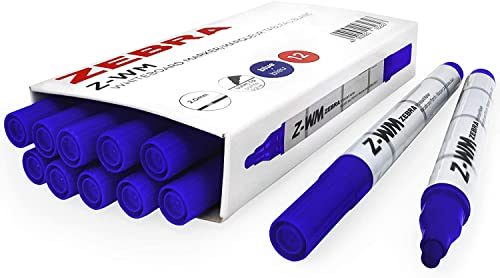 Z-WM Whiteboard-Marker, feine Spitze, Blau, 12 Stück von Zebra Textil