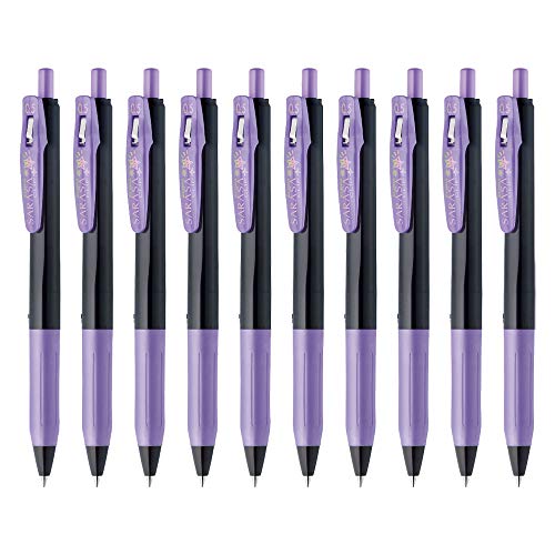 Zebra B-JJ15-SPU Gel-Kugelschreiber, Sarasa Clip, 0,02 Zoll (0,5 mm), Deco Shine COLOR_NAME Shiny Purple, 10 Stück von Zebra