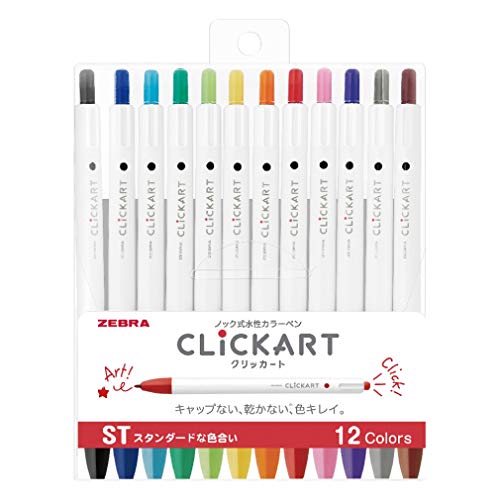 Zebra Clickart WYSS22-12CST Stift auf Wasserbasis, Standard-Set, 12 Farben von Zebra