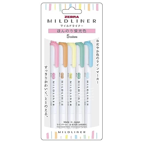 Zebra Mildliner Marker 5C-N Set von Zebra