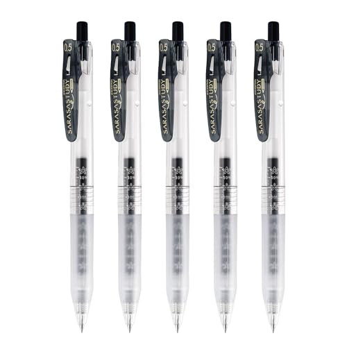 Zebra P-JJM88-BK5-AZ Sarasa Study Gel-Kugelschreiber, 0,5 mm, Schwarz, 5 Stück von Zebra