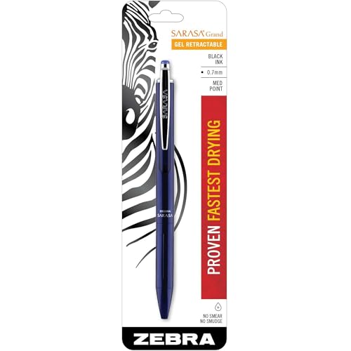 Zebra Sarasa Grand, Retractable Gel Ink Pen, Turquoise Barrel, Medium Point, 0.7mm, Black Ink, 1-Count von Zebra