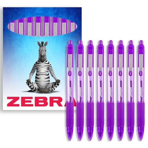 Zebra Z-Grip Kugelschreiber, glatt, einziehbar, 1,0 mm Spitze, Violett, 8 Stück, in Geschenkbox von Zebra