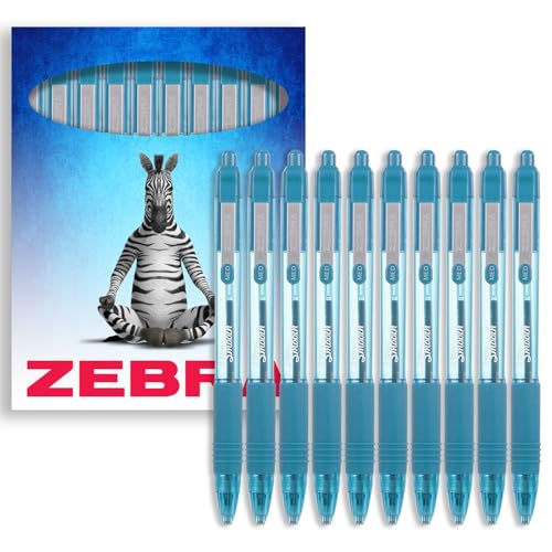 Zebra Z-Grip Smooth Kugelschreiber, 1,0 mm, hellblaue Tinte und Schaft, 10 Stück, in Zebra-Kartonverpackung von Zebra