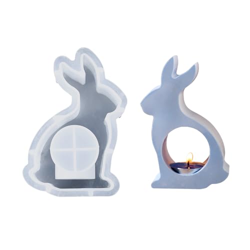 Silikonform Hase Ostern, Silikonformen Gießformen Kerzenhalter Ostern, Silikonform Kerzenhalter, Osternhase Gießformen Silikon Kerzenhalter Osternhase Giessformen Silikon Gießform für Handwerk (A) von Zecnaud