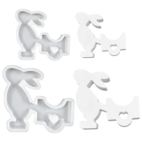 Silikonform Ostern, 3D Ostern Hase Silikonformen Gießformen, Frühling Ostern Hase Gipsformen zum Gießen, Osternhase Silikonform Gießformen Ostern Hase Silikon Giessformen für Handwerk (D) von Zecnaud