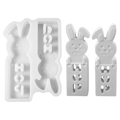 Silikonformen Gießformen Ostern, Silikonform Ostern Hase, 3D Kaninchen Ostern Silikon Gießform, Osterhase Gipsformen zum Gießen, Hase Silikon Epoxidharz Formen zur Herstellung von Ostern Ornament (B) von Zecnaud