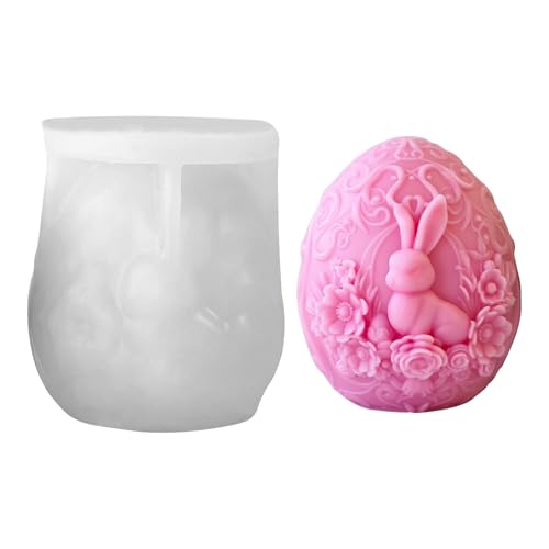 Silikonformen Gießformen Ostern, Silikonform Ostern Hase, 3D Kaninchen Ostern Silikon Gießform, Osterhase Gipsformen zum Gießen, Hase Silikon Epoxidharz Formen zur Herstellung von Ostern Ornament (C) von Zecnaud