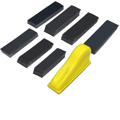 Zegrox Schleifpapier Set mit 30 x 93mm Schleifklotz, 71 Stk Körnung von 80-600 Nass und Trocken Schleifpapier für Auto, Metall，Holzmöbel，Stein，Lack，Glas Wasser Schmirgelpapier von Zegrox