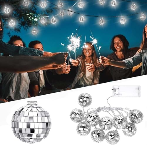 20 LED Discokugel Lichterkette,300cm Disco Ball String Lights,Disco Spiegel Ball Lights,Mini Disco Balls Ornaments Tree Decoration Light,Disco Party Light,Orientalisch Marokkanische Lichterkette von ZeiLaBang Kakadi