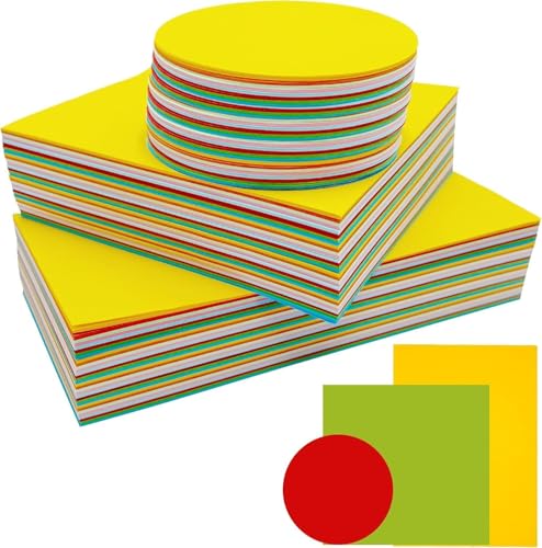 300 Stück Moderationskarten Set,Moderationskarten Set Rund,Moderationskarten Oval,Rechteck Oval Rund Bunte Karten,Karten für Weihnachten Basteln Büro Schule Präsentation und Moderation von ZeiLaBang Kakadi