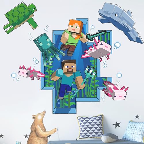 Cartoon Wandaufkleber Kinderzimmer,Videospiel Wandstikcer,Wand Fenster Wandtattoo,Cartoon Wandsticker,Kinderzimmer Schlafzimmer Wanddekoration,Wandsticker für Kinderzimmer, Wohnzimmer Wanddekoration von ZeiLaBang Kakadi