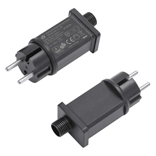 EU Stecker Lichterkette Netzteil Adapter,12V Netzteil Stecker,Lichterkette Stecker,Wasserdicht IP44 Wasserdicht Transformator für Weihnachtsbeleuchtung Lichternetz Lichterkette Eisregen Lichtervorhang von ZeiLaBang Kakadi