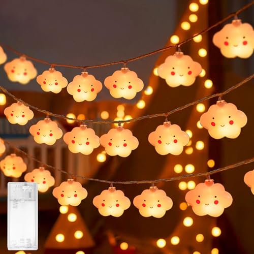 Wolke Lichterkette,Lichterkette Kinderzimmer,Led Lichterkette Batteriebetrieben,LED Lichterkette Wolke Design,Lichterkette Innen Außen für Garten Hochzeits Zimmer Deko von ZeiLaBang Kakadi