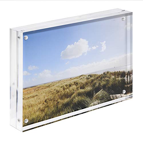 Magnetischer Bilderrahmen 13x18cm für Fotos aus glasklarem Acrylglas 30mm (Gesamtstärke), glasklar - Zeigis® / transparent/Fotorahmen/doppelseitig/Magnetverschluß/freistehend von Zeigis