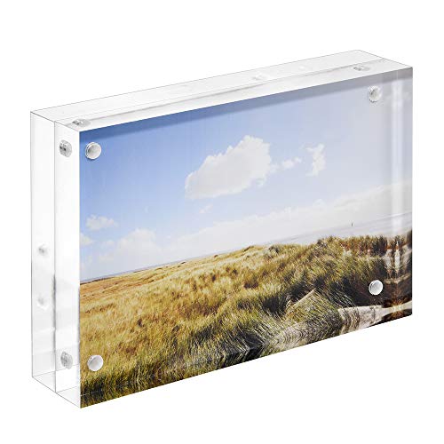 Magnetischer Bilderrahmen 9x13cm für Fotos aus glasklarem Acrylglas 30mm (Gesamtstärke), glasklar - Zeigis® / transparent/Fotorahmen/doppelseitig/Magnetverschluß/Neodymmagnet von Zeigis