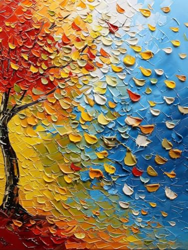 5D Diamond Painting Erwachsene Herbst, Diamont Painting Bilder Baum Diamond Painting set, DIY Dimond Painting Round Steine Crystal Art Cross Stickerei Malerei Set für Wall Home Decor 40 x 50 cm 5-3 von Zeipopge