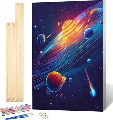 Malen Nach Zahlen Erwachsene Galaxis Malen Nach Zahlen Erwachsene mit Rahmen, Paint by Numbers Planet Paint by Numbers Adult mit 3 Pinseln und Acrylfarben für Zimmer Deko, Geschenke 100 x 135 cm -4796 von Zeipopge