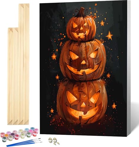 Malen Nach Zahlen Erwachsene Halloween Malen Nach Zahlen Erwachsene mit Rahmen, Paint by Numbers Kürbis Paint by Numbers Adult mit 3 Pinseln und Acrylfarben für Zimmer Deko, Geschenke 100x135 cm -8861 von Zeipopge